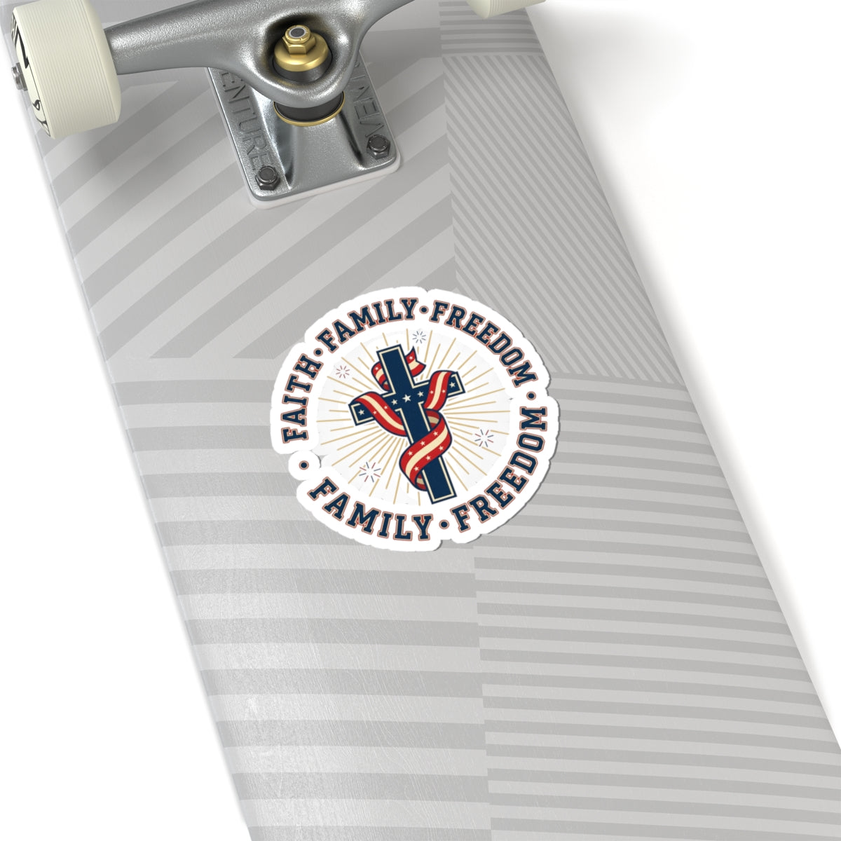 Faith • Family • Freedom Kiss-Cut Sticker | Patriotic, Faith-Based, Vintage Americana