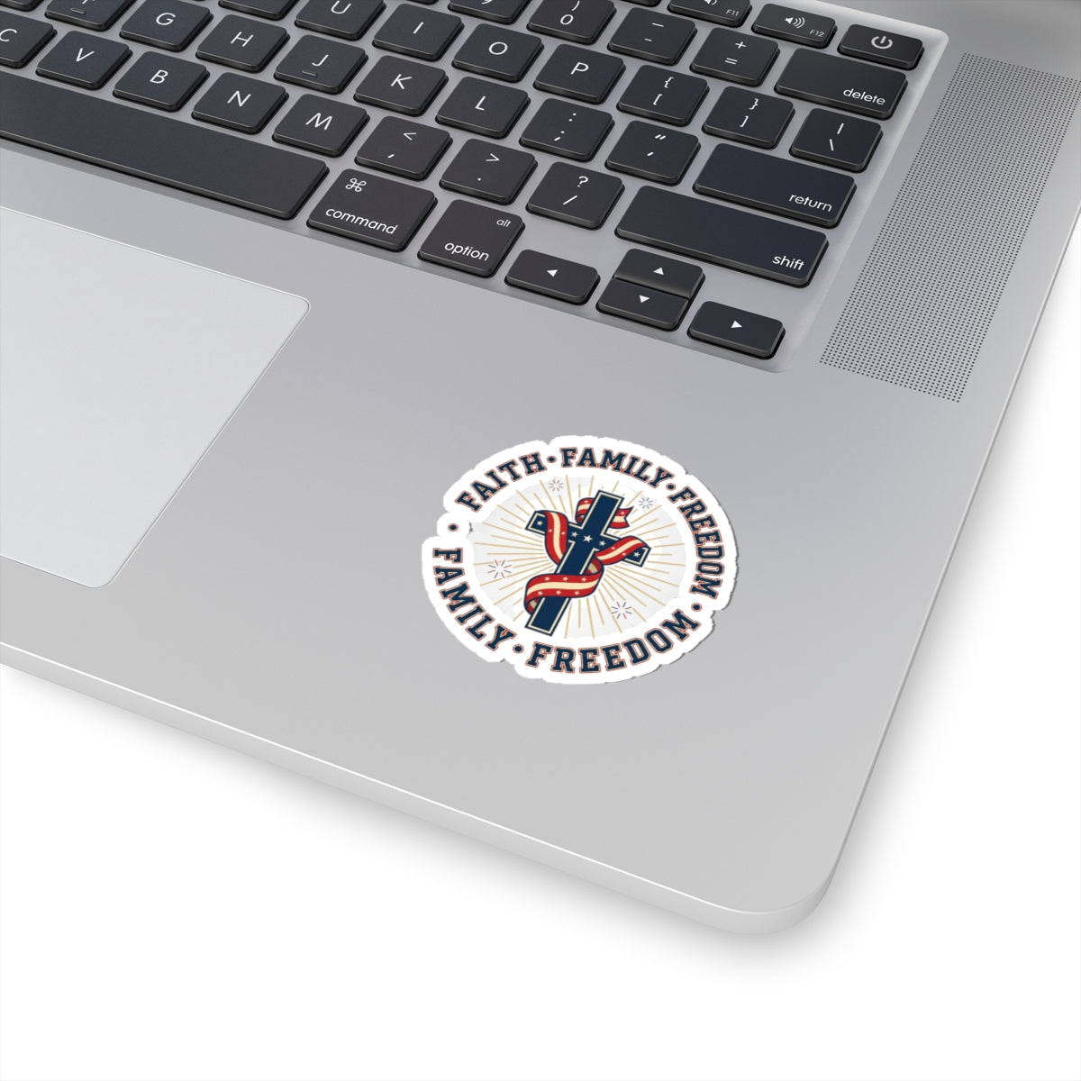 Faith • Family • Freedom Kiss-Cut Sticker | Patriotic, Faith-Based, Vintage Americana
