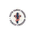 Faith • Family • Freedom Kiss-Cut Sticker | Patriotic, Faith-Based, Vintage Americana