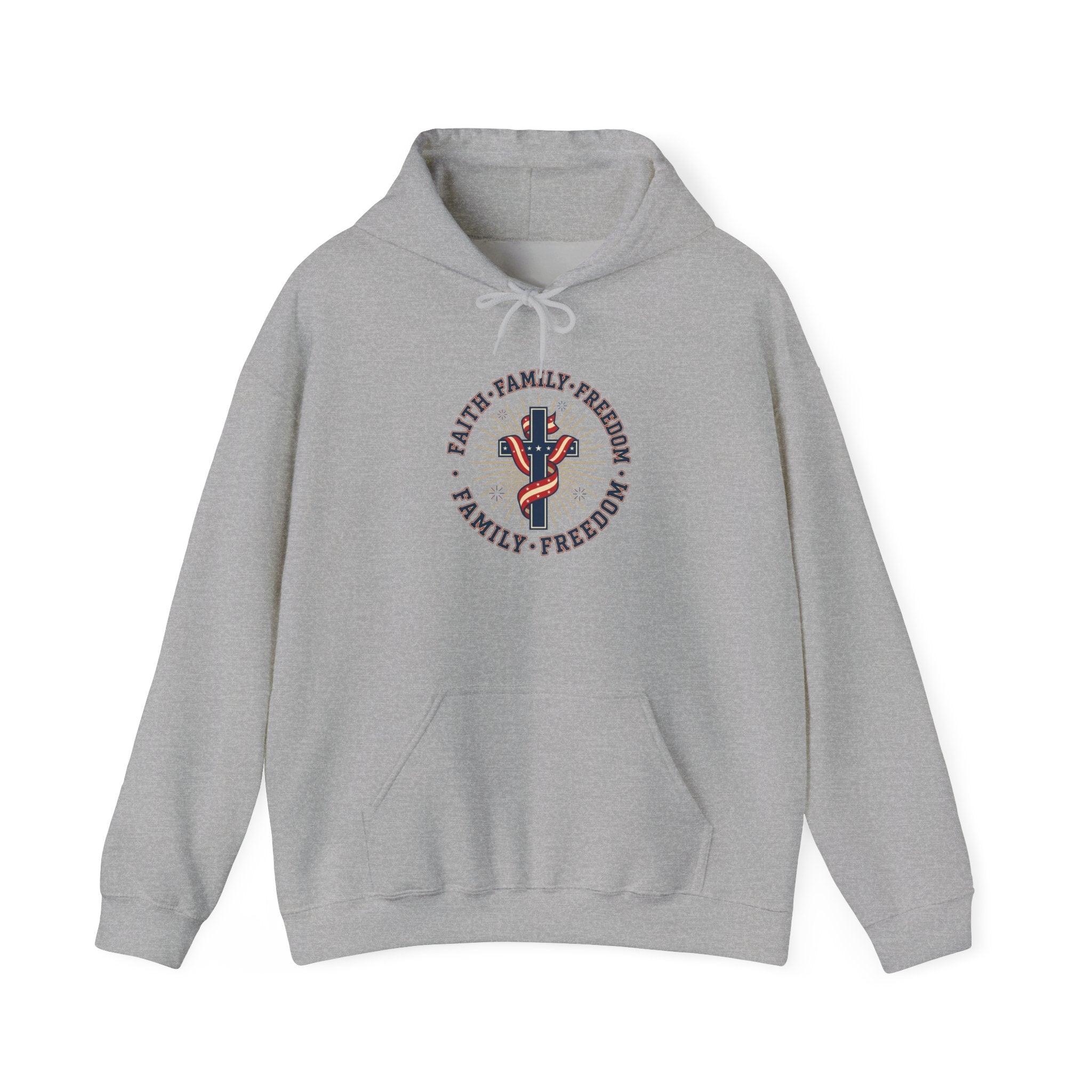 Faith Family Freedom Hoodie | Faith-forward Patriotic, Vintage Americana