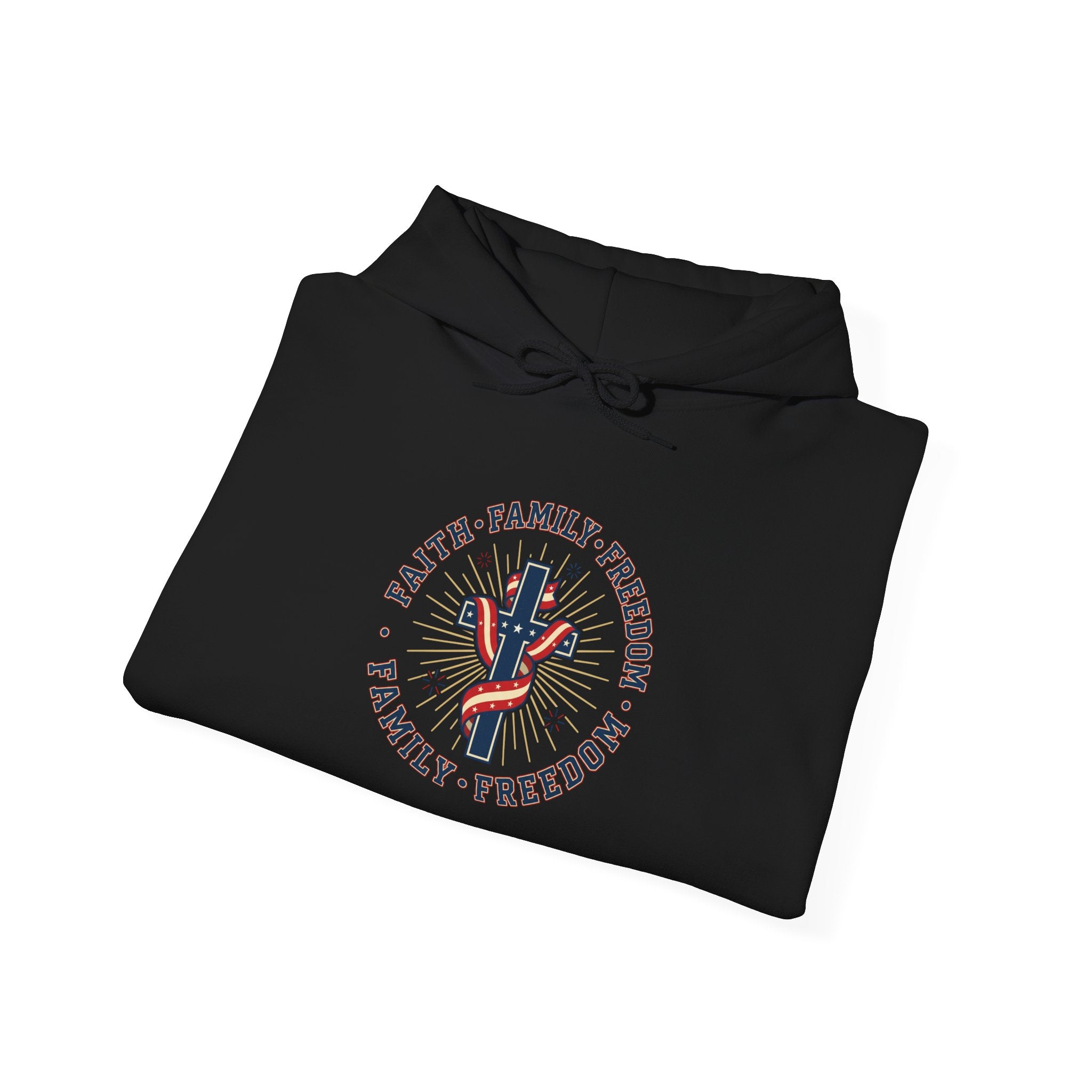 Faith Family Freedom Hoodie | Faith-forward Patriotic, Vintage Americana