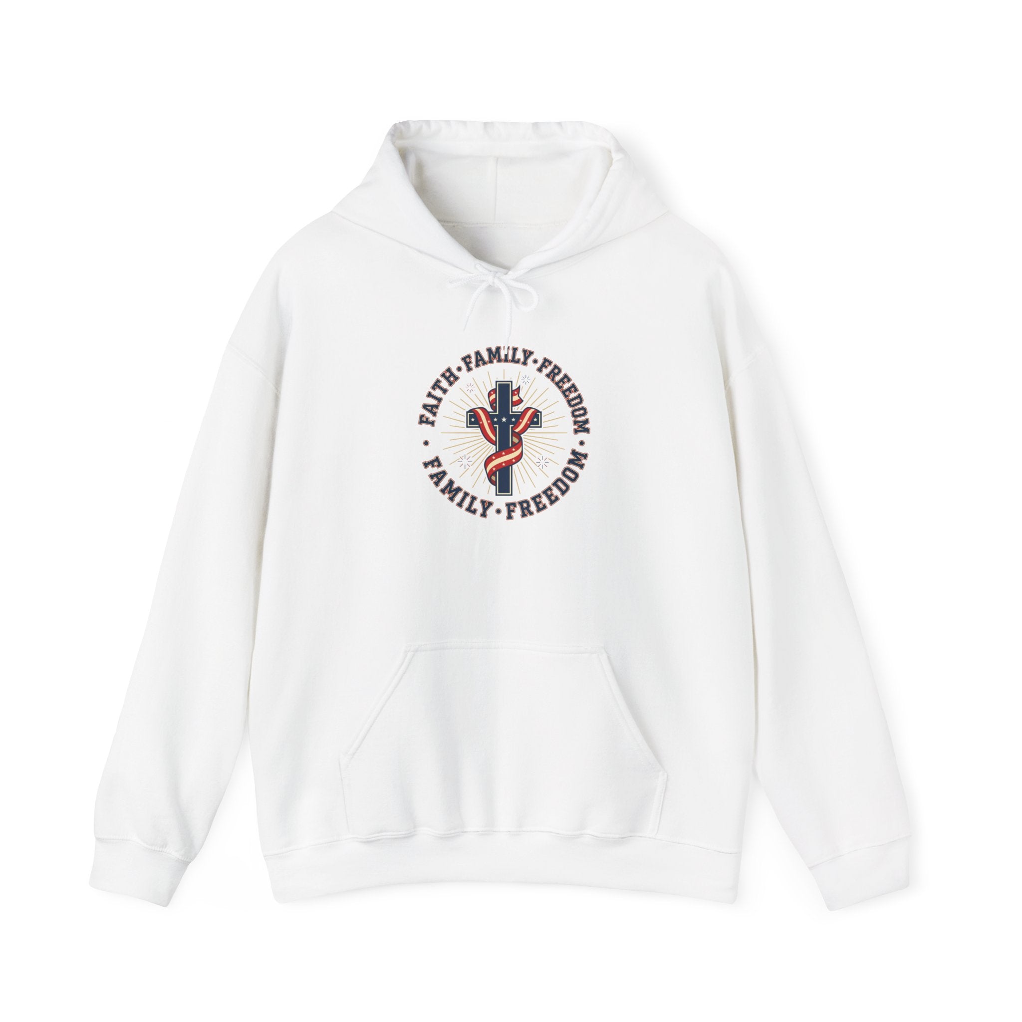 Faith Family Freedom Hoodie | Faith-forward Patriotic, Vintage Americana