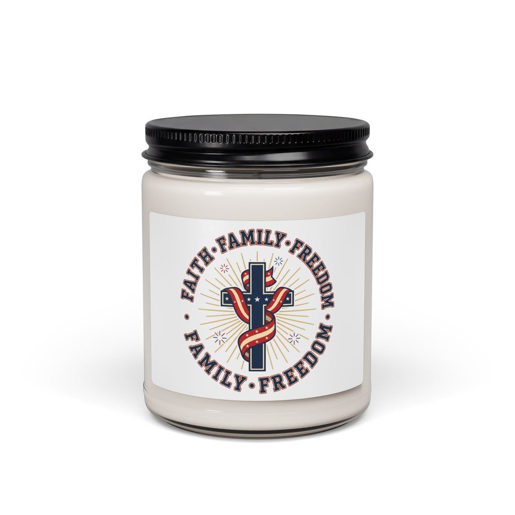 Faith • Family • Freedom Soy Candle | Patriotic, Vintage Americana 4th of July